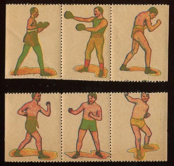 1909 Boxing Stamps Set of 12 - Four Panels