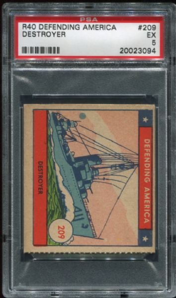 1941 R40 Defending America #209 Destroyer PSA 5