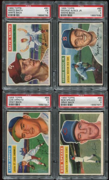 1956 Topps Lot of 42 with 28 PSA Graded