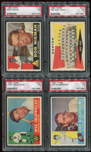 1960 Topps Lot of 8 Different PSA 7