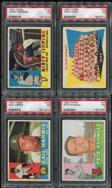 1960 Topps Lot of 8 Different PSA 7