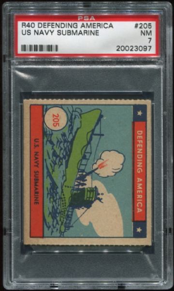 1941 R40 Defending America #205 US Navy Submarine PSA 7