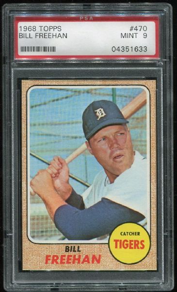 1968 Topps #470 Bill Freehan PSA 9