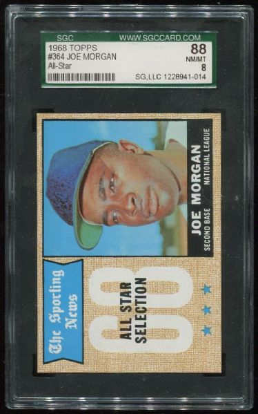 1968 Topps #364 Joe Morgan All Star SGC 88