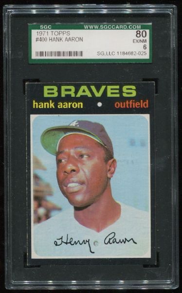 1971 Topps #400 Hank Aaron SGC 80