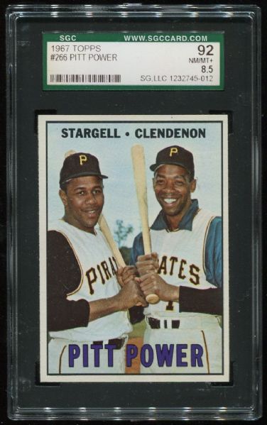 1967 Topps #266 Pitt Power with Stargell SGC 92