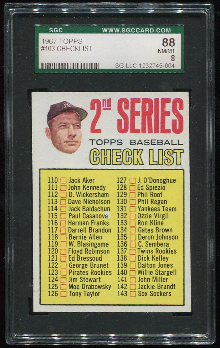 Lot Detail - 1967 Topps #103 Mickey Mantle Checklist SGC 88