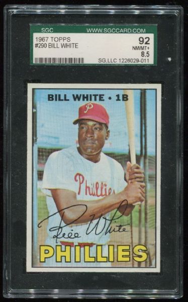 1967 Topps #290 Bill White SGC 92