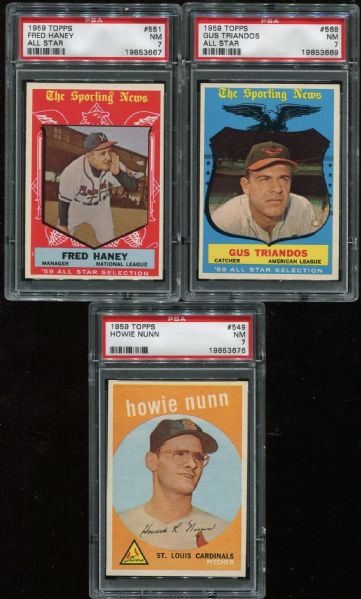 1959 Topps High Number Lot of 7 Different PSA 7