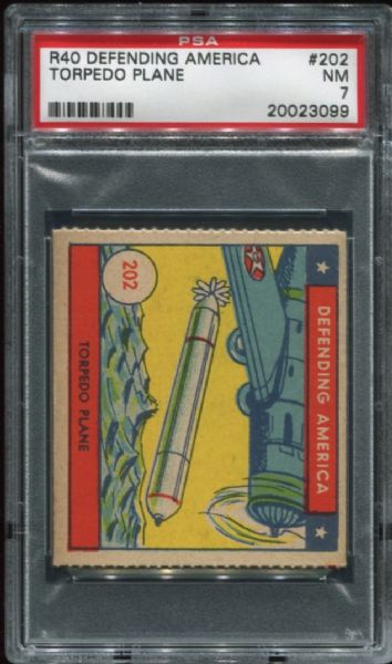 1941 R40 Defending America #202 Torpedo Plane PSA 7