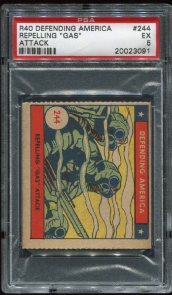 1941 R40 Defending America #244 Repelling Gas Attack PSA 5