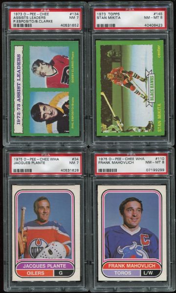 1973-75 Topps & O-Pee-Chee Lot of 4 Different PSA Graded Stars