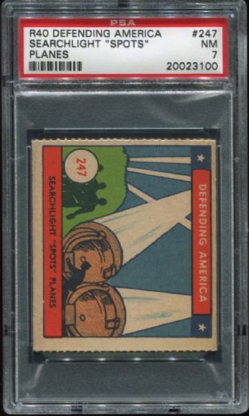 1941 R40 Defending America #247 Searchlight Spots Planes PSA 7