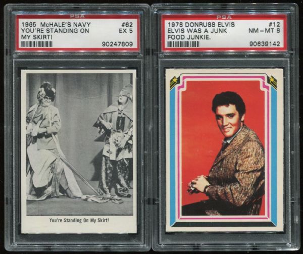 1965 McHale's Navy & 1978 Donruss Elvis Lot of 2 PSA Graded