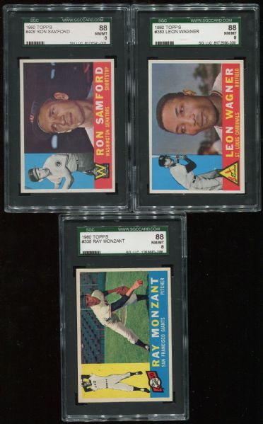 1960 Topps Lot of 6 Different SGC 88