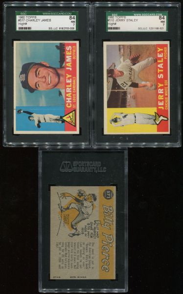 1960 Topps Lot of 5 Different High Numbers SGC 84 & 86