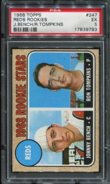 1968 Topps #247 Johnny Bench Rookie PSA 5