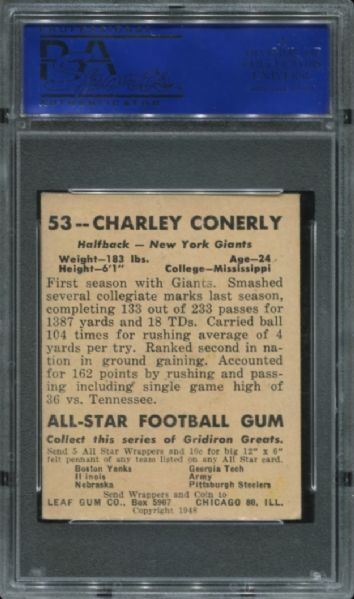 1948 Leaf #53 Charley Conerly PSA 5