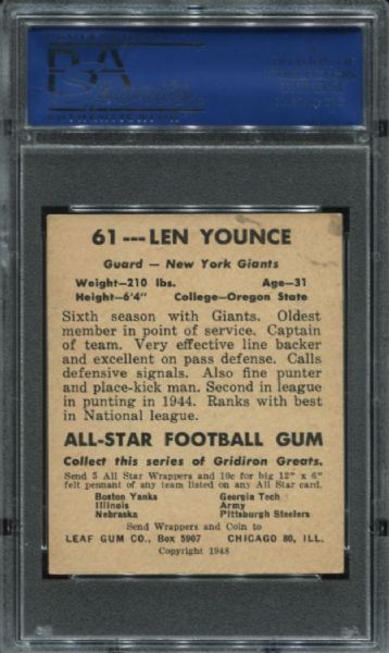 1948 Leaf #61 Len Younce PSA 6