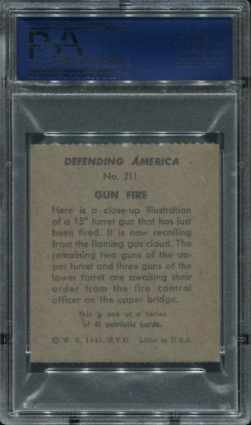 1941 R40 Defending America #211 Gun Fire PSA 6