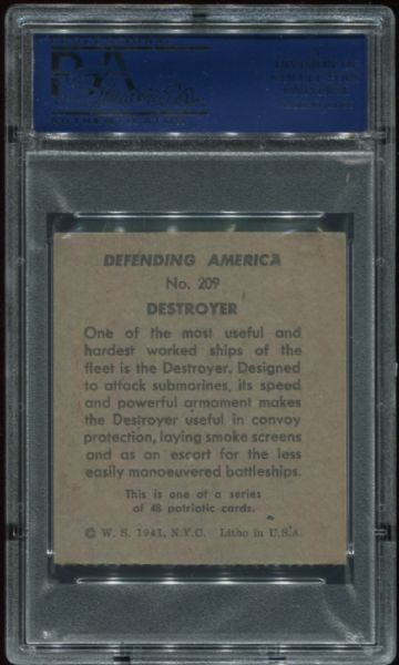 1941 R40 Defending America #209 Destroyer PSA 5