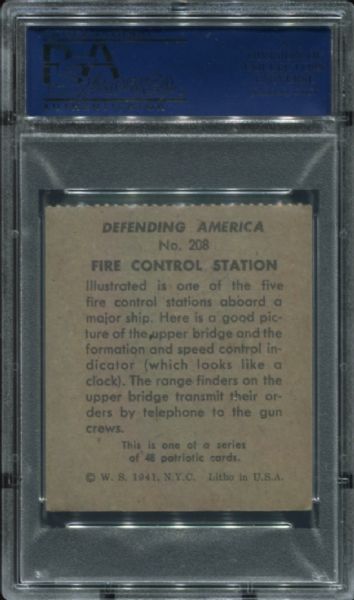 1941 R40 Defending America #208 Fire Control Station PSA 6