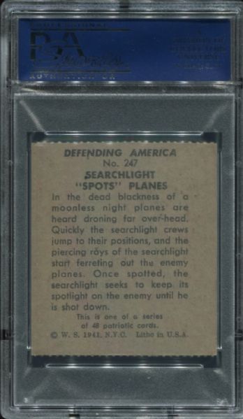 1941 R40 Defending America #247 Searchlight Spots Planes PSA 7