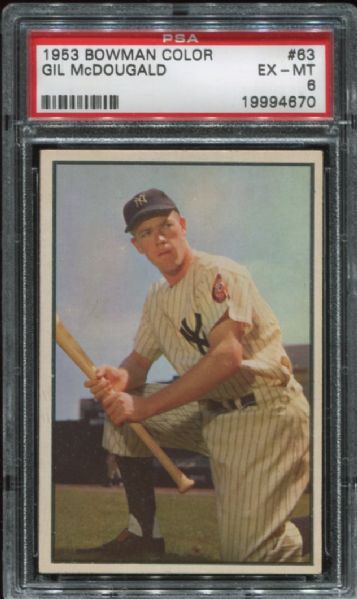 1953 Bowman Color #63 Gil McDougald PSA 6