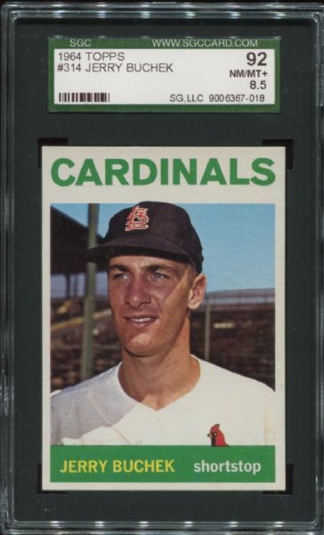 1964 Topps #314 Jerry Buchek SGC 92