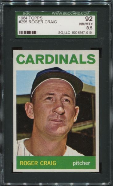 1964 Topps #295 Roger Craig SGC 92