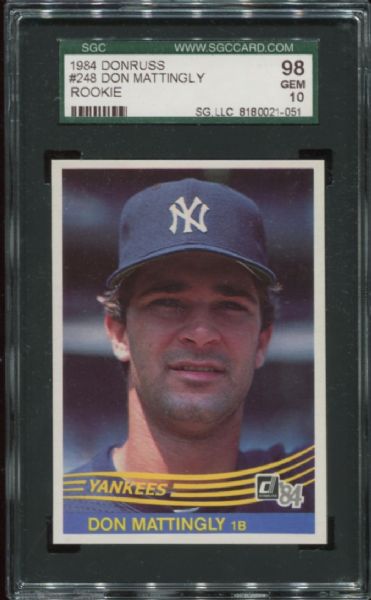 1984 Donruss #248 Don Mattingly Rookie SGC 98