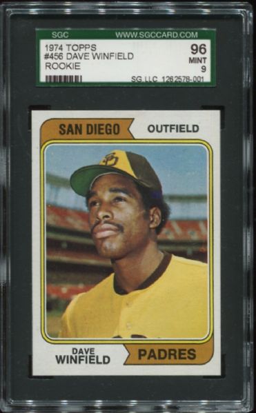 1974 Topps #456 Dave Winfield Rookie SGC 96