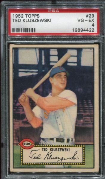 1952 Topps #29 Ted Kluszewski Red Back PSA 4