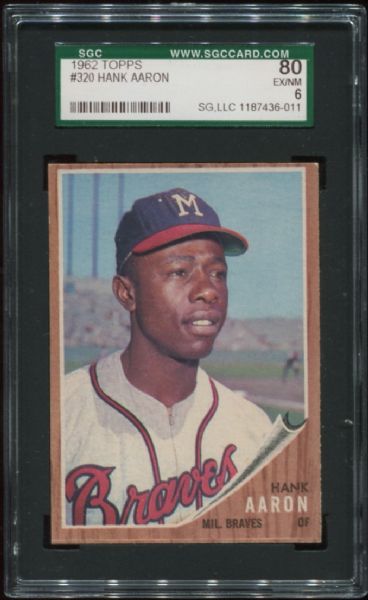 1962 Topps #320 Hank Aaron SGC 80