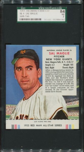 1955 Redman Tobacco NL-6 Sal Maglie SGC 84