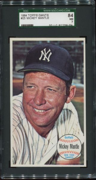 1964 Topps Giants #25 Mickey Mantle SGC 84