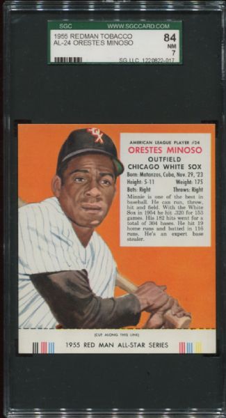 1955 Redman Tobacco AL-24 Orestes Minoso SGC 84