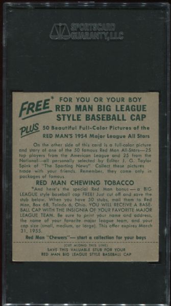 1954 Redman Tobacco NL-15 Pee Wee Reese SGC 60