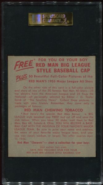 1955 Redman Tobacco AL-4 Nelson Fox SGC 80