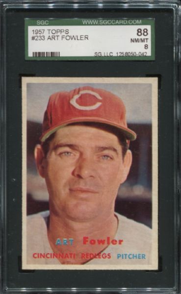 1957 Topps #233 Art Fowler SGC 88