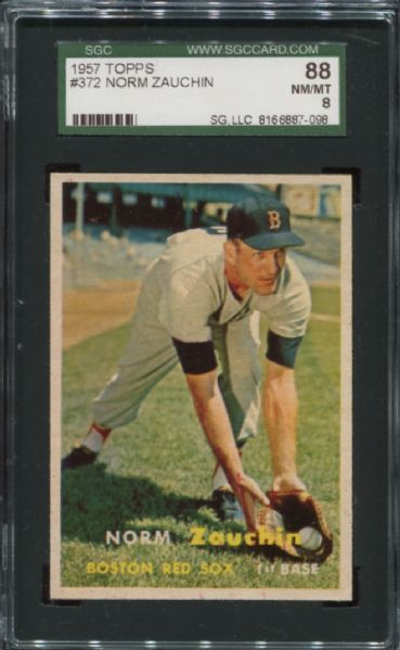 1957 Topps #372 Norm Zauchin SGC 88