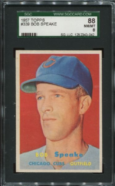 1957 Topps #339 Bob Speake SGC 88