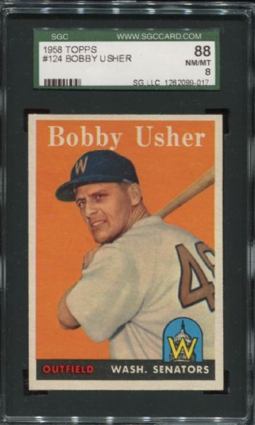 1958 Topps #124 Bobby Usher SGC 88