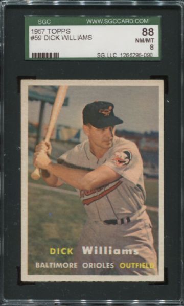 1957 Topps #59 Dick Williams SGC 88