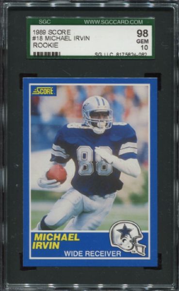 1989 Score #18 Michael Irvin Rookie SGC 98