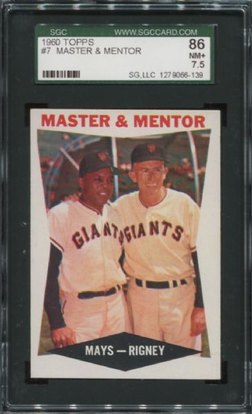 1960 Topps #7 Master & Mentor with Willie Mays SGC 86