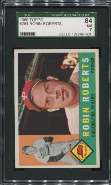 1960 Topps #264 Robin Roberts SGC 84