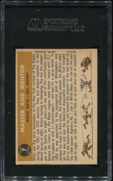 1960 Topps #7 Master & Mentor with Willie Mays SGC 86