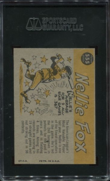 1960 Topps #555 Nellie Fox All Star High Number SGC 88