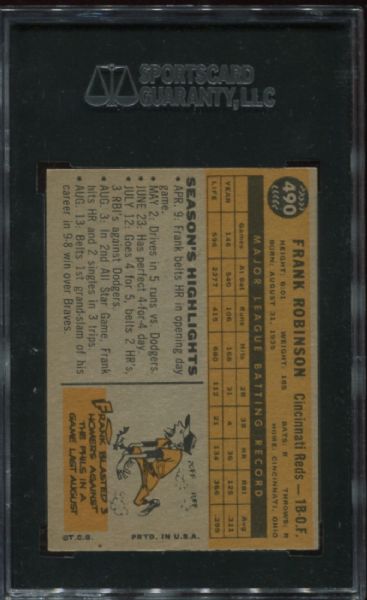 1960 Topps #490 Frank Robinson SGC 84